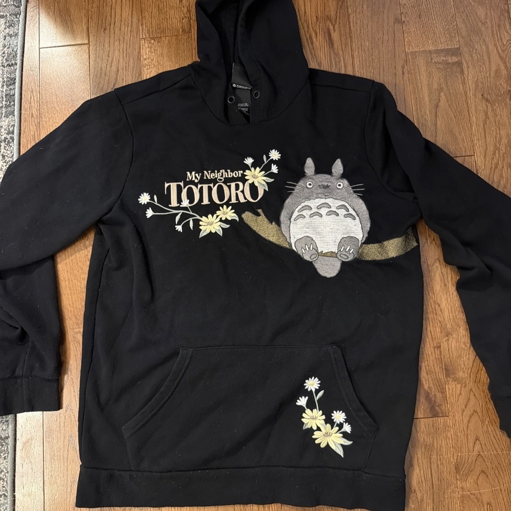 Studio Ghibli My Neighbor Totoro Hoodie Medium Black Floral Our Universe